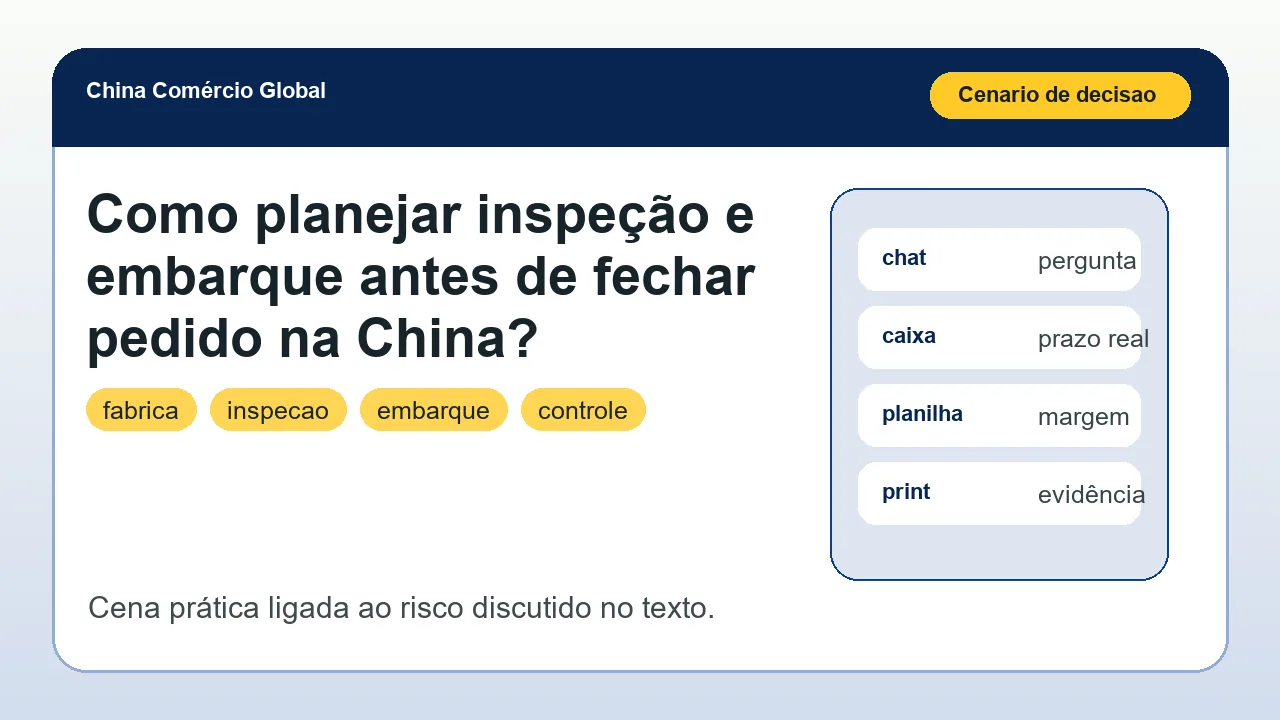 Cena de compra ligada ao artigo Como planejar inspeção e embarque antes de fechar pedido na China?